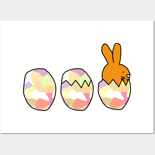 Funny Easter Eggs with a Bunny Wall Art by ellenhenryart